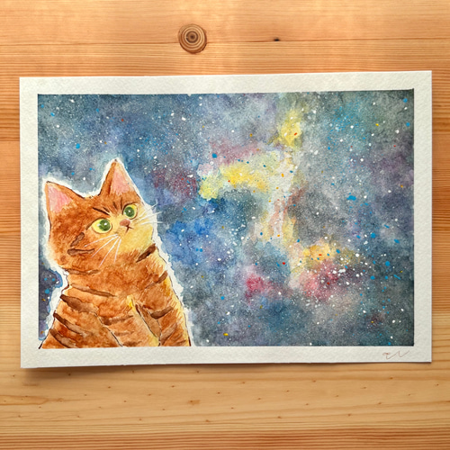 7万円になりました。宇宙猫「絵画」２L判サイズ 7万円になりました。宇宙猫「絵画」2L判サイズ
