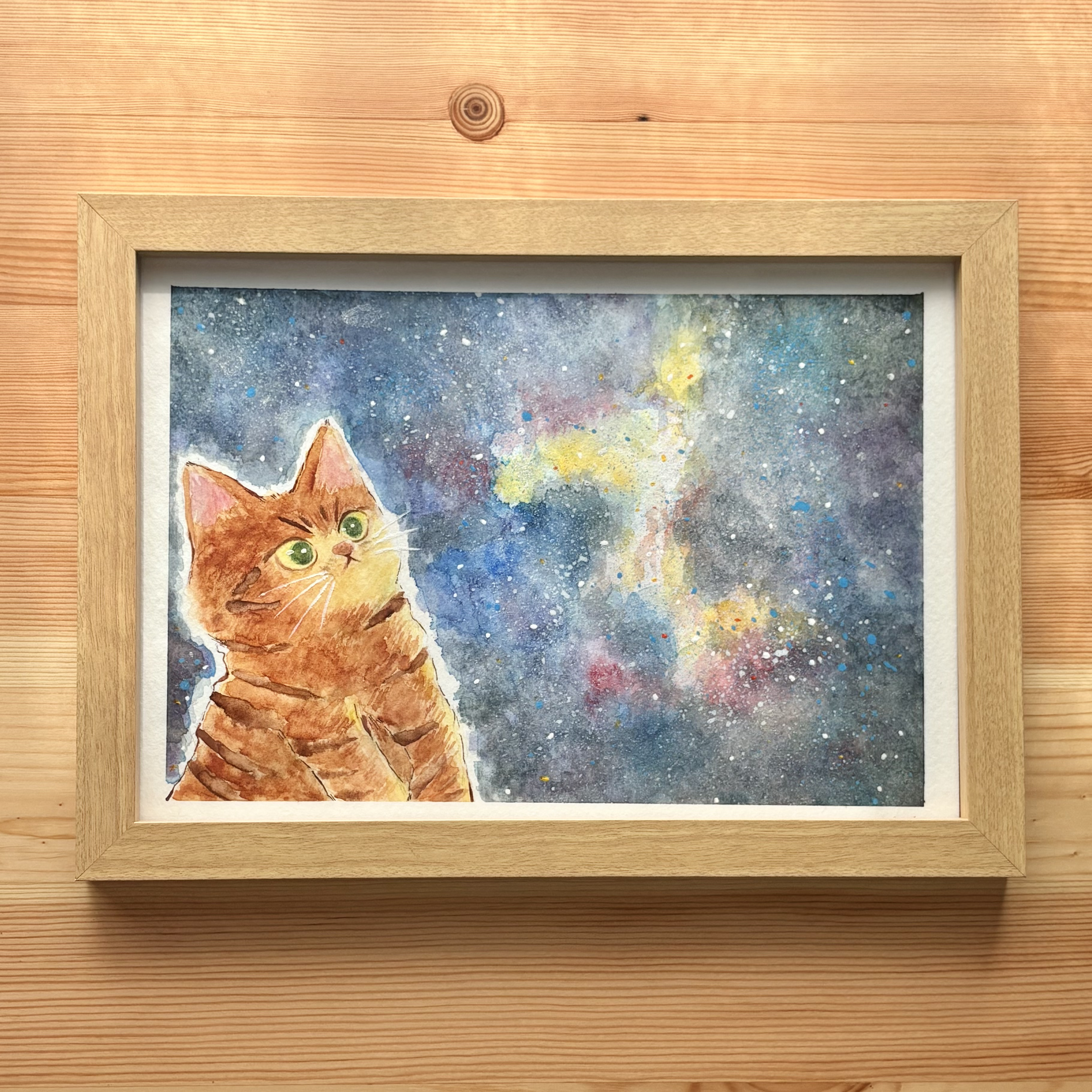 No.009 ちょいぽちゃ宇宙猫 絵画 Nakamurart 通販 17209704