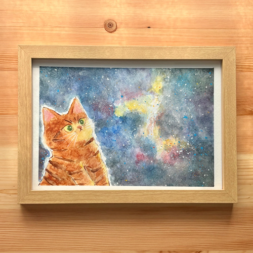 No.009 ちょいぽちゃ宇宙猫 絵画 Nakamurart 通販 17209704｜Creema