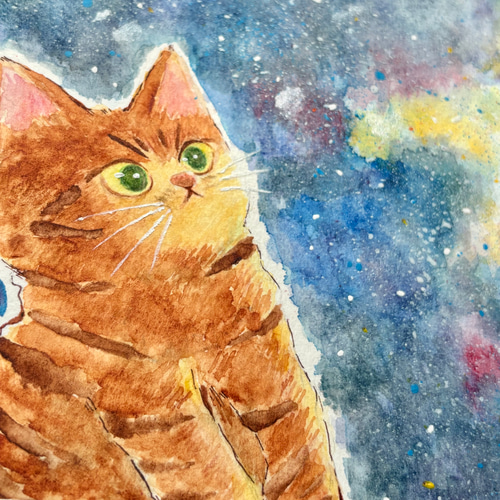 No.009 ちょいぽちゃ宇宙猫 絵画 Nakamurart 通販 17209704