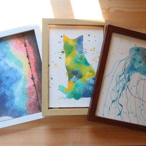 7万円になりました。宇宙猫「絵画」２L判サイズ No.009 ちょいぽちゃ宇宙猫 絵画 Nakamurart 通販 17209704｜Creema