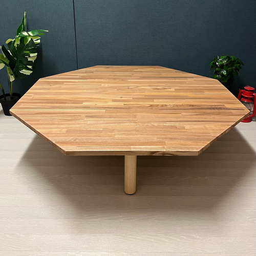 送料無料】 ローテーブル 8角 120cm タモ ねじ込み脚 ローテーブル 