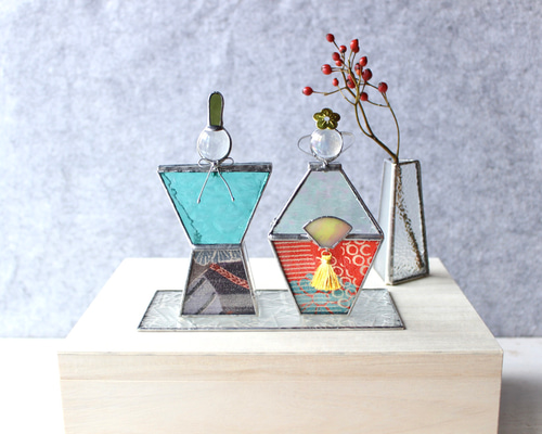 ステンドグラス お雛様 ① おひなさま 桃の節句 初節句 ガラス雛