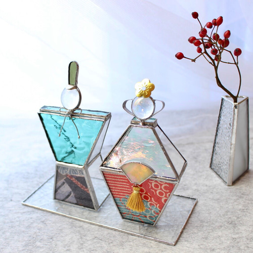 ステンドグラス お雛様 ① おひなさま 桃の節句 初節句 ガラス雛