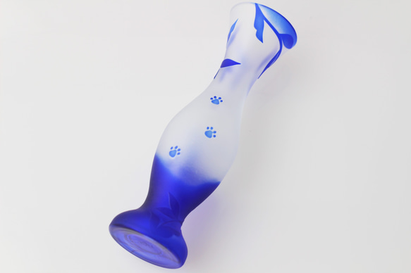 【貓玻璃】neko 花瓶 天然單花花瓶 藍色 1 個 貂皮 第2張的照片