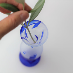 【貓玻璃】neko 花瓶 天然單花花瓶 藍色 1 個 貂皮 第6張的照片
