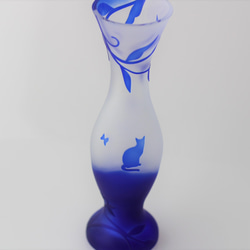 【貓玻璃】neko 花瓶 天然單花花瓶 藍色 1 個 貂皮 第3張的照片