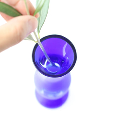 【貓玻璃】neko 花瓶 天然單花花瓶 藍色 1 個 貂皮 第5張的照片