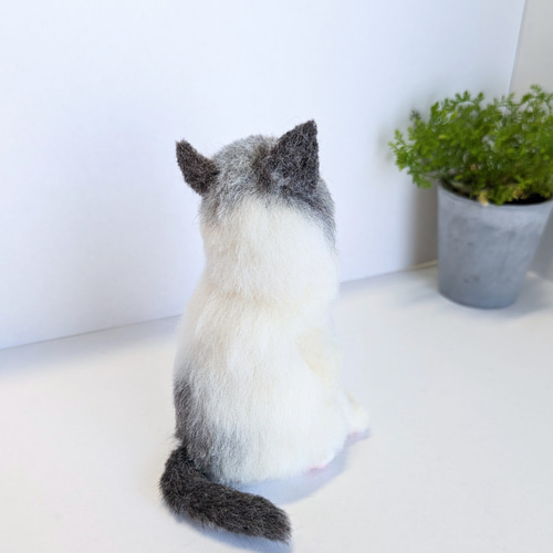 racsica＊ 羊毛フェルト 猫 ラグドール くつろぎ ハート形ミニ