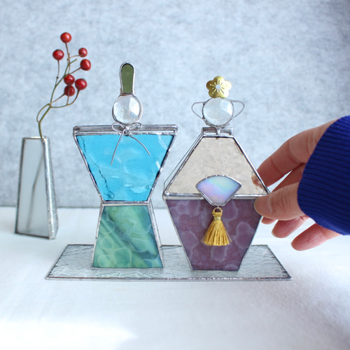 ステンドグラス お雛様 ⑤ おひなさま 桃の節句 初節句 ガラス雛