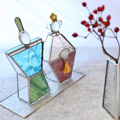 ステンドグラス お雛様 ⑤ おひなさま 桃の節句 初節句 ガラス雛