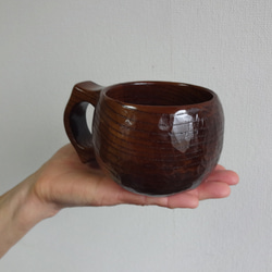 　神代ケヤキの一木彫りコーヒーカップ　 6枚目の画像