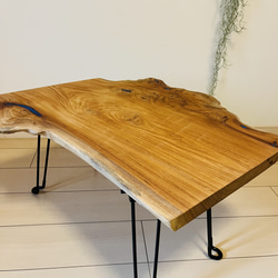 けやきの一枚板テーブル　ローテーブル  サイドテーブル 3枚目の画像