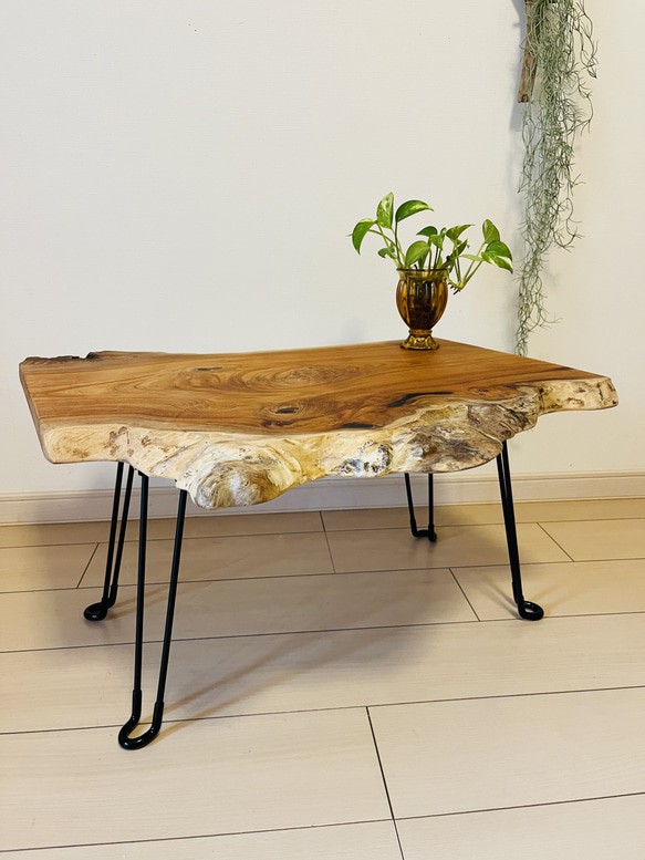 けやきの一枚板テーブル ローテーブル サイドテーブル ロー