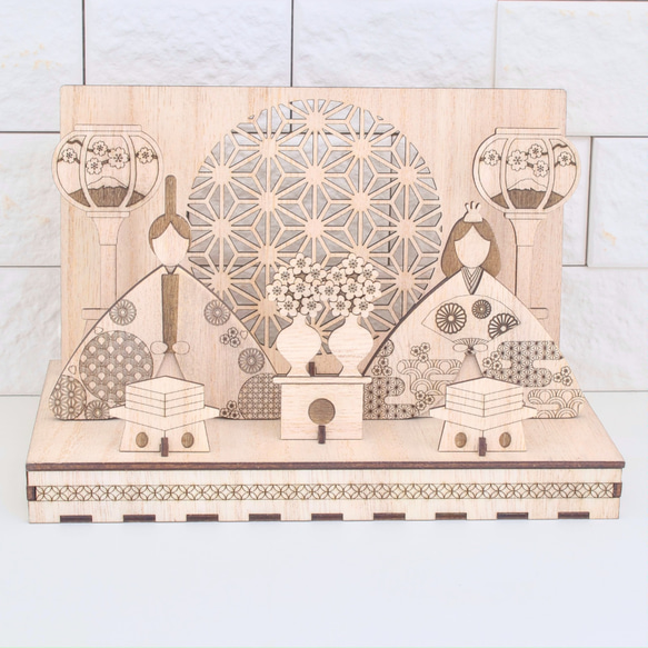 ひな祭り 木製 雛人形 立体パズル コンパクト 木製 ひな人形】雛人形