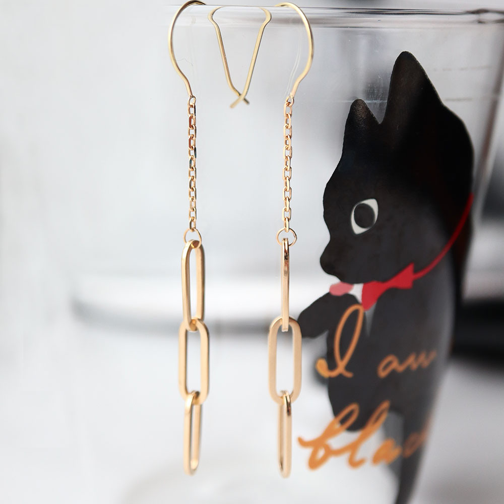 18K地金 チェーンピアス 1ペア