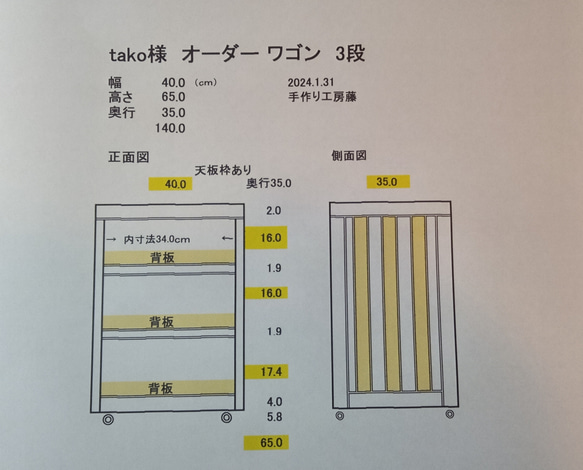 2／3発『tako様専用フルオーダーワゴン』 2枚目の画像