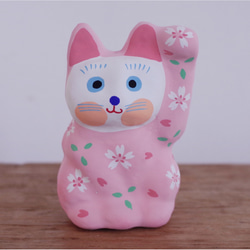 青白い花柄の招き猫セット cc19aa9c5b6b8b4099f98666ef3778