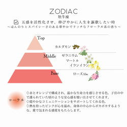 ZODIAC【牡牛座】12星座のサポートアロマ ・２層式オーガニックフレグランス〜星と色と香りのサポート〜 3枚目の画像