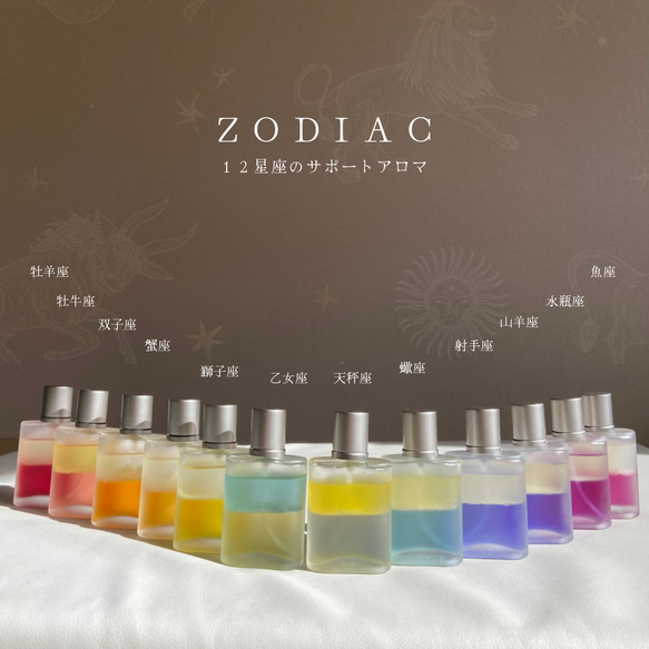 ZODIAC【双子座】12星座のサポートアロマ ・２層式オーガニックフレグランス〜星と色と香りのサポート〜 5枚目の画像