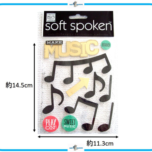 EJ4 soft spoken 3Dシール MUSIC 音楽 音符 ミュージック デザイン  