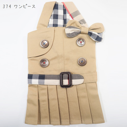スプリングコート ワンピース チェック ドッグウェア トップス スプリングコート ワンピース チェック ドッグウェア トップス