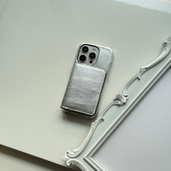 本革　レザー　名入れ可　バイカラー　本革 　スマホケース  名入れ レザー　iphoneケース　 4枚目の画像