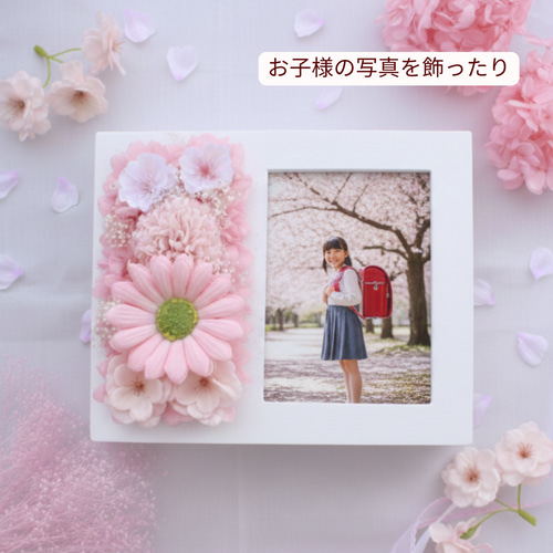 笑顔あふれる桜のフォトフレーム プリザーブドフラワー 写真立て 花