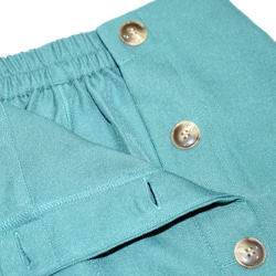Button Design H-Line Skirt（green） ロングスカート ブルー 青 ガーリー 6枚目の画像
