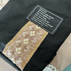 【帆布ブラック】インド刺繍スマホポシェット★ショルダーバッグ 2枚目の画像