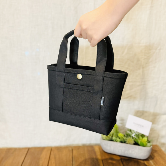 ン 大人気 新品 ノ シンプルな帆布トートバッグ《黒》ミニサイズ トートバッグ トートバッグ