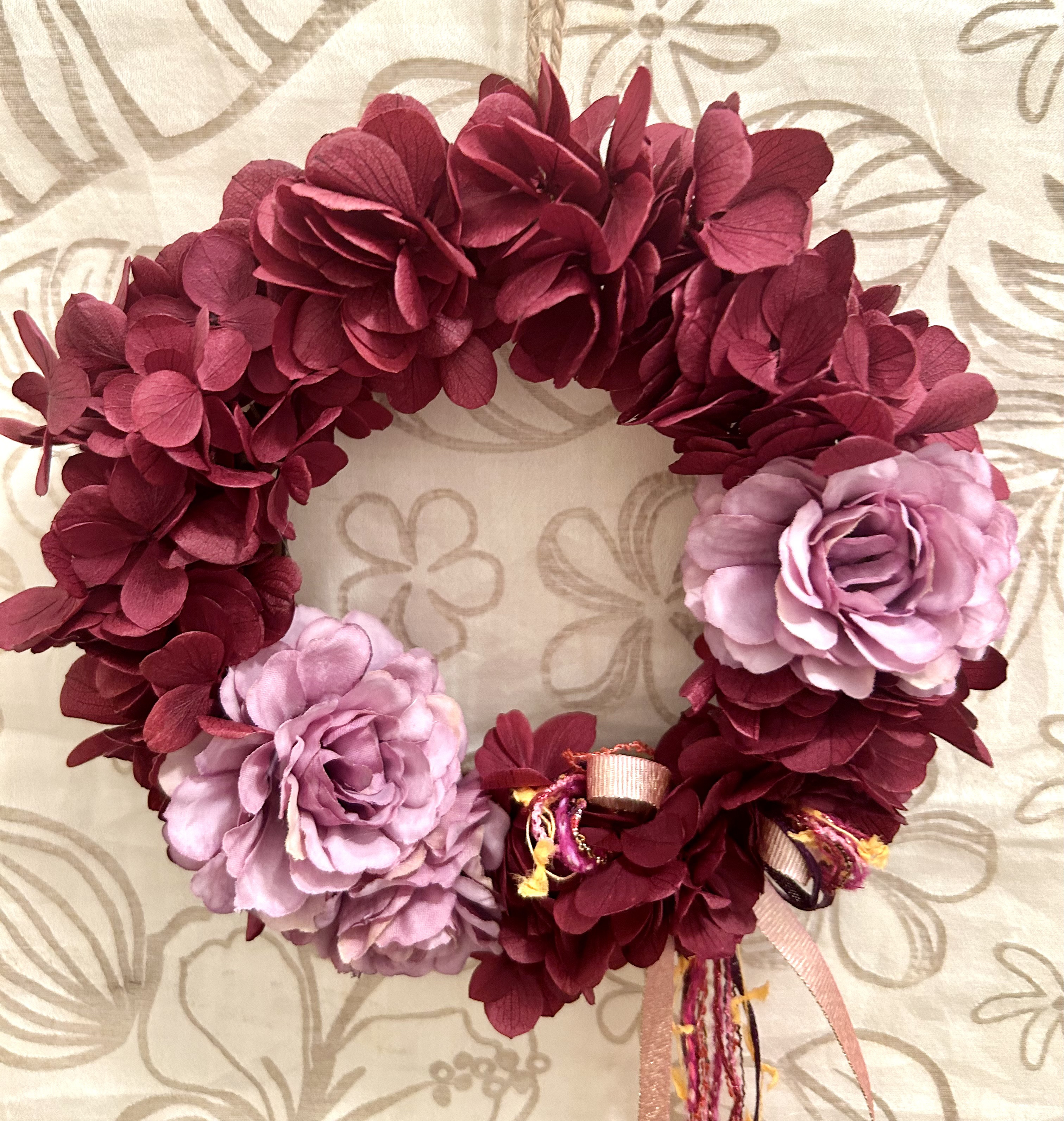 «447»«完売致しました»紫陽花*プリザーブドフラワーリース