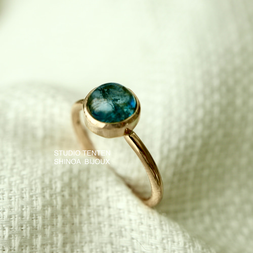 K10[人魚のmoss aquamarine]ring モスアクアマリン 指輪・リング