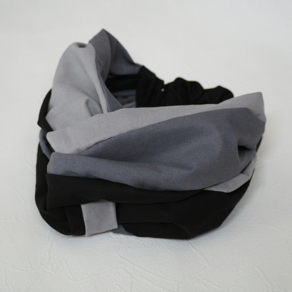 交換髮帶（綁帶）☆黑色 x 灰褐色 x 灰色 第1張的照片