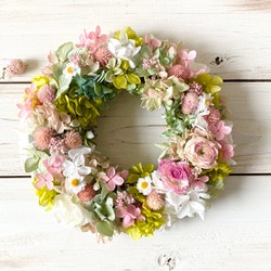 ♡ドライフラワー♡ラナンキュラスと紫陽花のリース♡ ♡ドライフラワー♡ラナンキュラスと紫陽花のリース♡