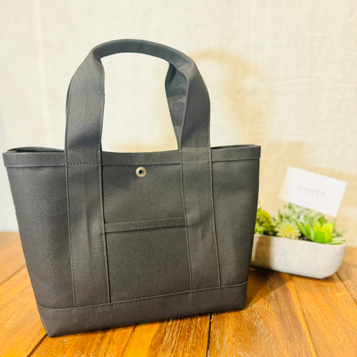 シンプルな帆布トートバッグ《黒》Mサイズ トートバッグ HANPER