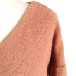 再販！× 2  軽くて温かくて柔らかな起毛ウールのプルオーバー  ナッピング起毛  オレンジベージュ 11枚目の画像