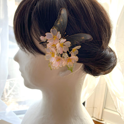 蝶と桜のクリップ付きコサージュ 9枚目の画像