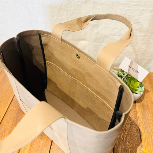 A4対応 シンプルな帆布トートバッグ《茶色》 Lサイズ トート