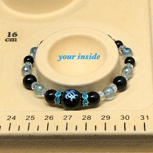 Berry様♥️ブレス2本♡天然石ブレスレット ブルー ホヌ 彫り オニキス 天然石ブレスレット ブレスレット your