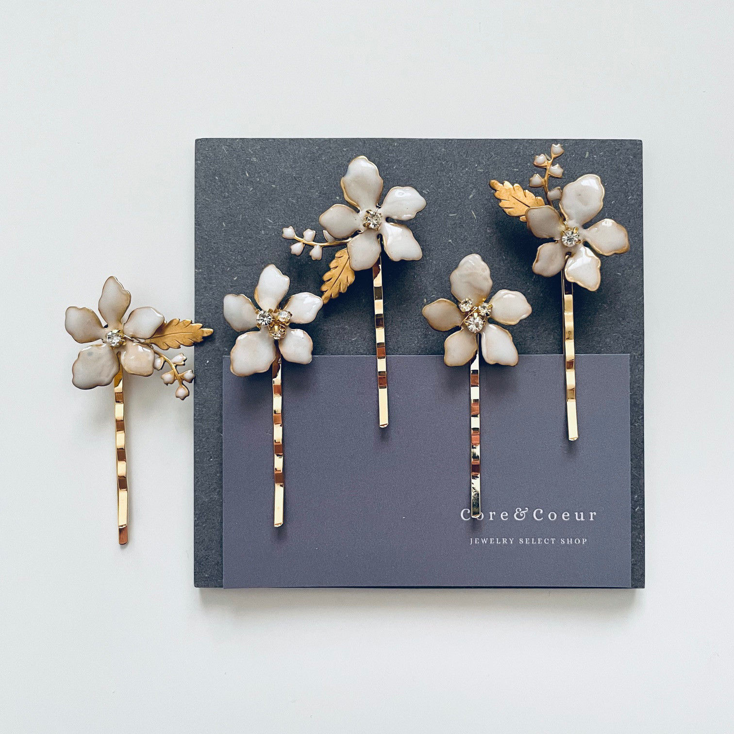 ミルキーフラワー ヘアピン5本セット