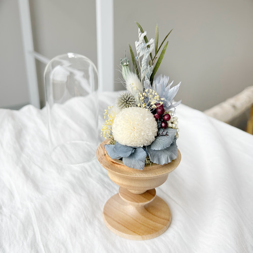 仏花 御供え花 2対セット ブルー お供え花 お悔み花 仏花 造花 お供え