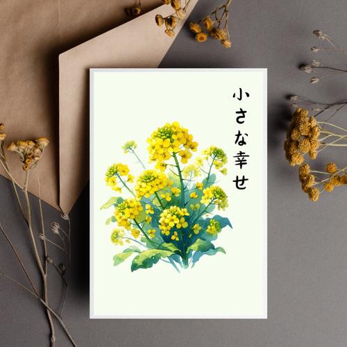 菜の花ページ ポストカード】菜の花の花言葉・春の花言葉・小さな幸せ ポスト