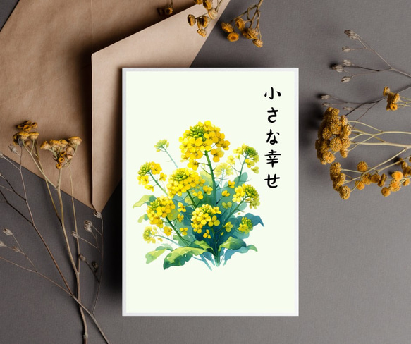 【ポストカード】菜の花の花言葉・春の花言葉・小さな幸せ 1枚目の画像