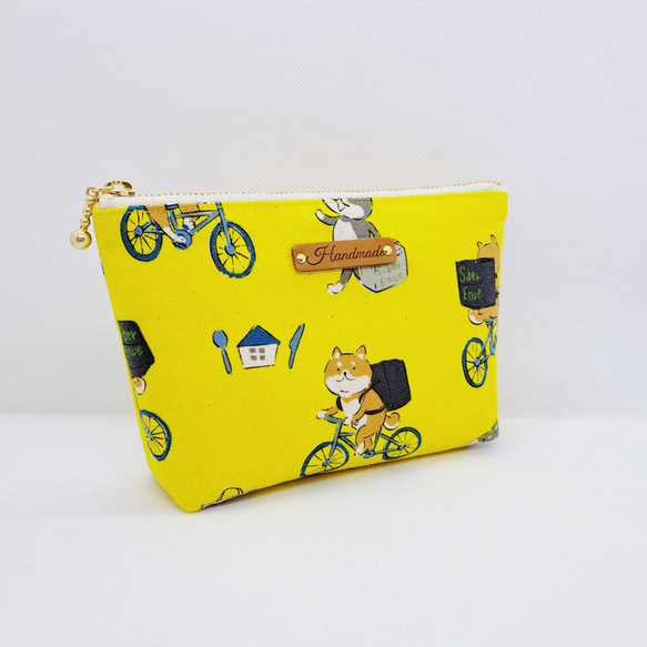 マルチーズ ハンドメイド マチありポーチ 4*マルチーズ ポーチの通販