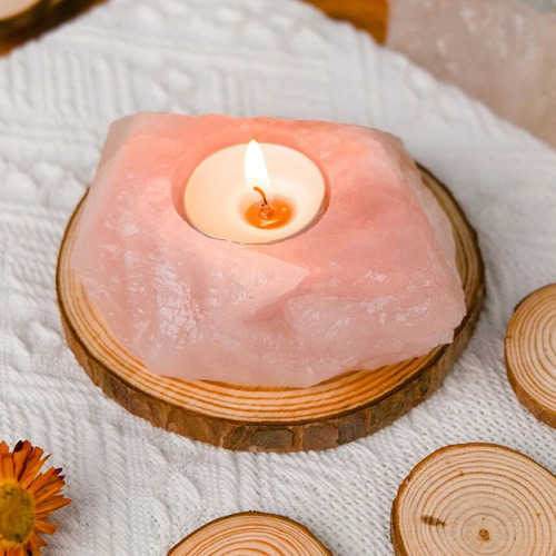ローズクォーツ♡キャンドルホルダー♡No.2508 ローズクォーツ