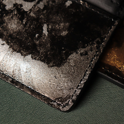 京都レザー 姫路レザー フラグメントケース 金 銀　gold silver コンパクト財布　プレゼント カードケース 9枚目の画像