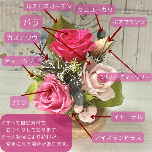 プリザーブドフラワー ガラスケース アレンジメント 誕生日 プレゼント