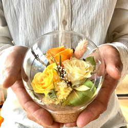 プリザーブドフラワー ガラスドーム アレンジメント 母の日 退職祝い 送別会 女性●コルクドームA1 8枚目の画像
