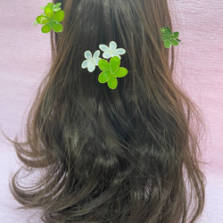 引き立て役にちょいたし　脇役　髪飾り　ヘアアクセサリー　ヘッドドレス　Uピン　（緑系） 17枚目の画像